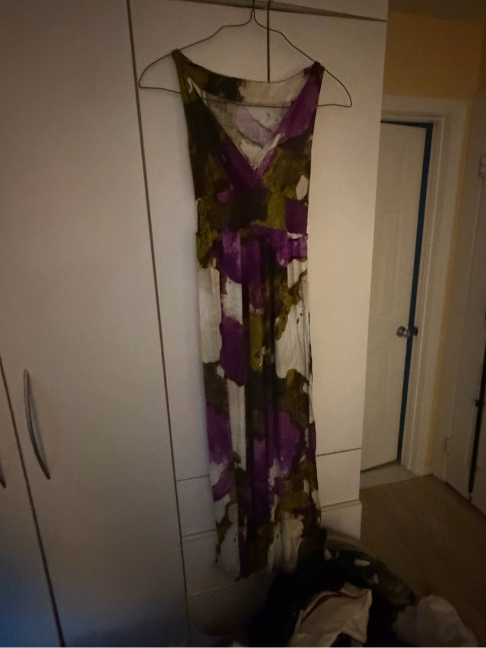 Liz Claiborne Purple Green White Maxi Dress